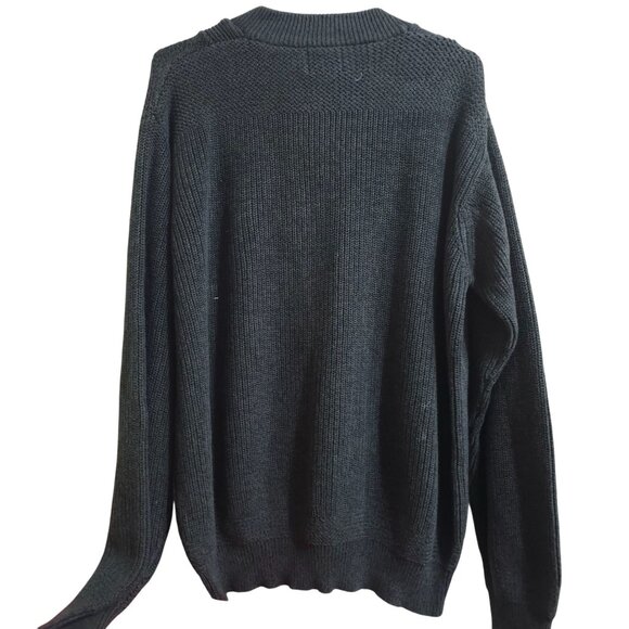 Cabelas Outdoor Gear Mens Sweater Large Tall Gray Green Long-Sleeve Brown Button - Picture 3 of 6